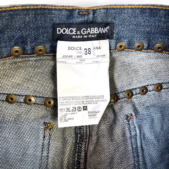 Auc D&G Distressed Embroidered Studded HAWAII TROPICAL Flare jeans - Picture 4 of 16